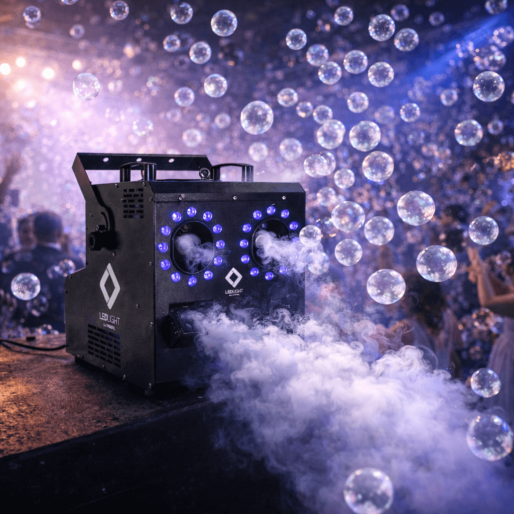 Máquina de bolha com fumaça